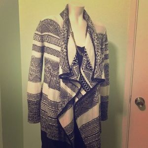 Black and White Knit Sweater Shrug Cardigan